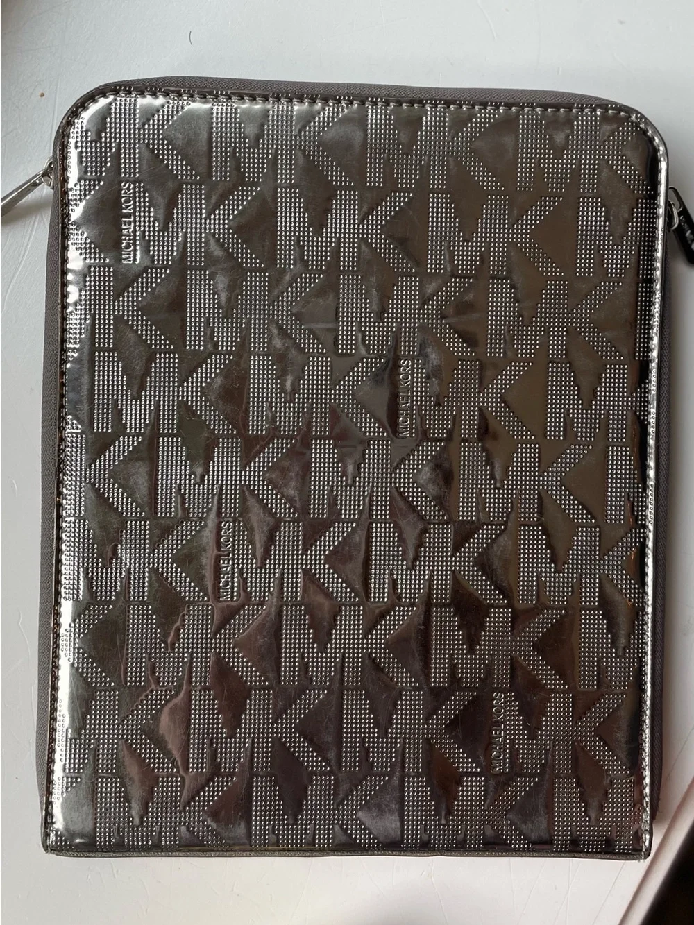 Michael Kors Metallic Bronze MK Logo Tablet Sleeve
